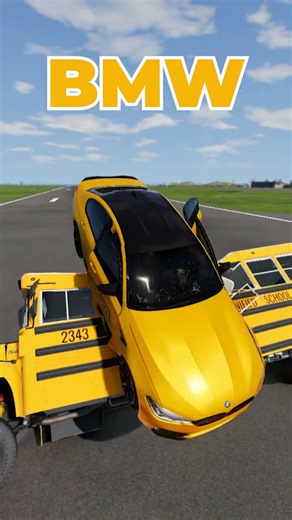 REVERSE CARS VS BUS / JUMP EXPERIMENT #beamng #beamngdrive #carcrash #crash #cars #shorts