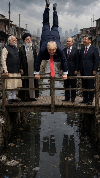 Trump's Handstand Ended in a Mud Bath 😂 #funny #comedy