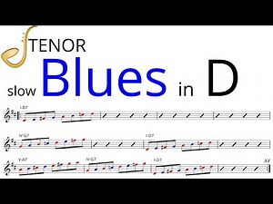 Blues in D (slow) - Tenor Saxophone Backing Track