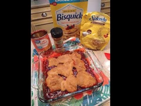 BISQUICK CHERRY COBBLER | LOW SUGAR | EASY QUICK DELICIOUS 😋