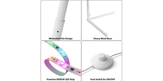 RGBCW Corner Floor Lamp - White