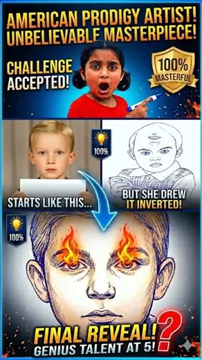 5-Year-Old Genius! 😱 Donald Trump INVERTED! 🔥 #USA #ArtProdigy #Viral