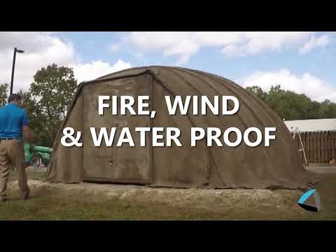 Combat Concrete Inflatable Shelter Deployment