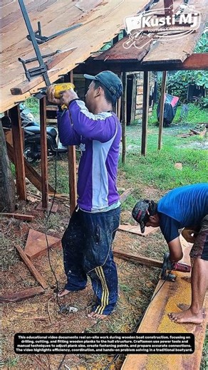 On-Site Drilling and Cutting in Wooden Boat Construction | Practical Hull Preparation.