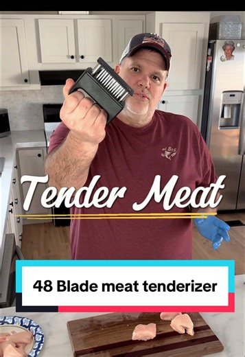 Ever wonder why restaurant steaks are so tender? This little tool is the secret. 48-Blade Stainless Steel Meat Tenderizer Tool • 48 ultra-sharp stainless steel blades quickly tenderize tough cuts of meat • Helps marinades and seasonings soak deeper for more flavor • Makes steaks, chicken, pork, and BBQ meats more juicy and tender • Heavy-duty design with durable food-grade stainless steel blades • Comfortable grip handle makes pressing easy and controlled • Spring-loaded design automatically ret
