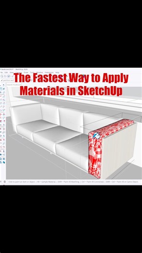 The Fastest Way to Apply Materials in SketchUp #sketchup⁠ ⁠#sketchuptutorial⁠ ⁠#shorts #3d