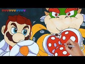 How to Draw Super Mario Odyssey, Mario and Bowser #252 | Drawing Coloring Pages Videos for Kids