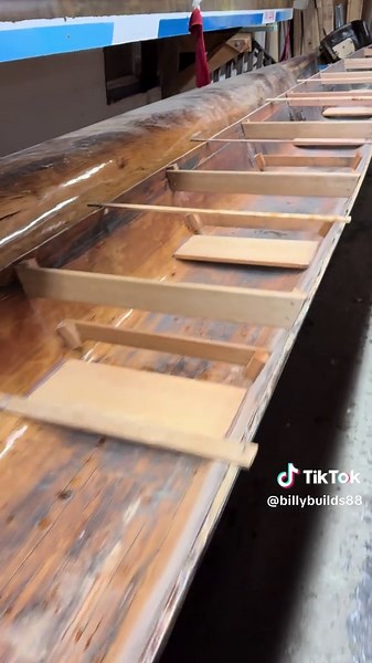 Got all the cross pieces and seats in today. Can really feel the life coming back to this one #warcanoe #fyp #nativetiktok