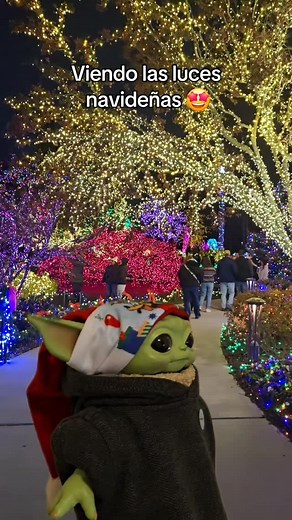 1K views · 3.9K reactions | Las luces navideñas. Baby Yoda va a ver las luces navideñas. #babyyoda #grogu #navidad #luces #navidad2025 #musica | Yodabeibi USA | Facebook