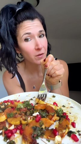 Delicata squash salad with feta and bacon