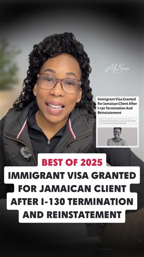Best of 2025 Success Stories: Immigrant Visa Granted for Jamaican Client After I-130 Termination and Reinstatement 🥳 If you need immigration help, reach out to us at (914) 898-9488 or visit mcbeanlaw.com/contact. We’re here to guide you every step of the way. #mcbeanlaw #undocumented #immigration #immigrationlawyer #immigrationlaw #immigrationservices #immigrationattorney #immigrationnews #immigrationlawyers #newyorkimmigration #freedomnow #immigrationrights #immigrantsmakeamericagreatagain #ne