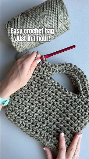 Easy crochet bag for beginners 🧶 How to crochet to beginners #crochetforbeginners #diy #yarn