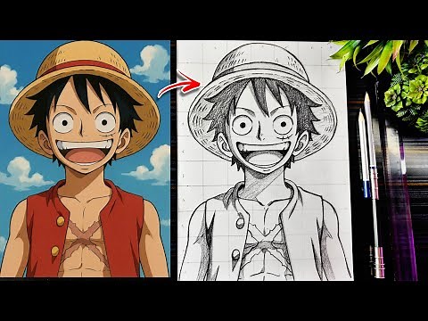 How To Draw Monkey D. Luffy Anime Outline 🔥 | One Piece Drawing | Anime Drawing Sketch Step By Step