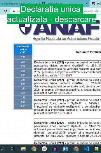 SINGLE DECLARATION updated - download #shorts #anaf