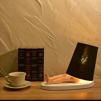 Willdoak Leg Table Lamp,Resin Creative Leg Table Lamp, Leg Lamps with Linen Shade