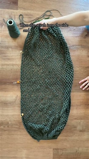 #freecrochetpattern : Mesh Market Bag. Uses only slip stitches and chains!