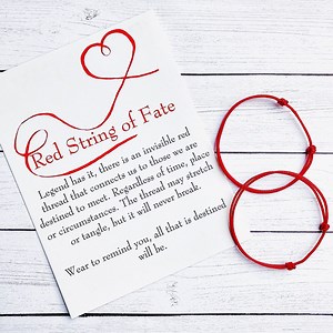 Red String of Fate Couple Bracelet Set With Card / Kabbalah Red Thread Bracelet / Couple Bracelet / Red String Bracelet - Etsy
