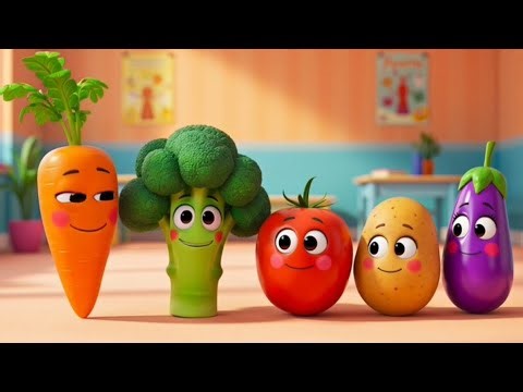 Vegetables Name for Kids | Cartoon Vegetables Learning Video | Nursery LKG UKG