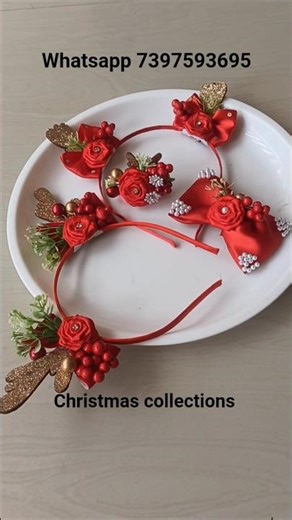 Christmas collections/headband/rubber band/alligator clip/#handmade #customized #hairaccessories