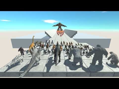 Epic Dinosaur Battle: Spinosaurus, Ankylosaurus & Scorpius Rex vs Evolved Lava Golem in ARBS
