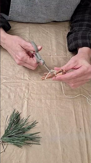 DIY Rustic Christmas Mobile; Pine, Orange Slices & Cinnamon