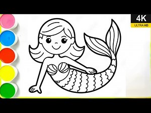 Easy Mermaid Drawing For Kids | Step by Step Mermaid Drawing Tutorial | Art For Kids |