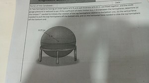 Two hemispheres having an inner radius of 2 ft and wall thickne... | Filo