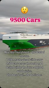 🚢 ANJI FLOURISHMENT One of the newest giants at sea — a 228m long, 9,500-car carrier built for SAIC. Fresh from Jiangnan Shipyard, methanol-ready, and rolling into the future with zero-compromise efficiency. From cars to heavy equipment, this ultra-modern PCTC moves it all with next-level tech and smooth precision. The future of auto logistics… already sailing. ⚓ #Pctc #anji #merchantnavy_diaries #megaship #modernwonders #chineseshipyard | Prince Singh