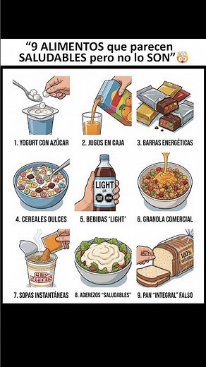 "9 ALIMENTOS que parecen SALUDABLES pero no lo SON" 🤯