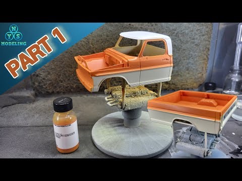 Moebius models 1971 ford F-250 custom 4x4 (part 1 body color)