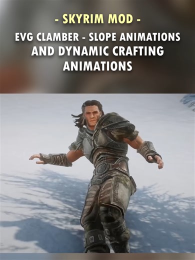 2 ESSENTIAL Skyrim Animation Mods 🚶‍♂️🔨 These mods fix two of the most unrealistic parts of the vanilla experience. EVG Clamer - Slope Animations and Dynamic Crafting Animations help to bring some much needed realism to the way you move and craft in Skyrim. #skyrim #skyrimmods #gametok #gaming #rpg