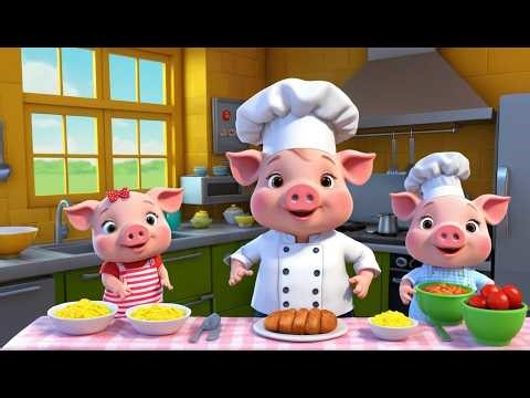 Little Piggy Opens a Little Restaurant | Funny Cooking Adventure Nursery Rhyme Animation for Kids