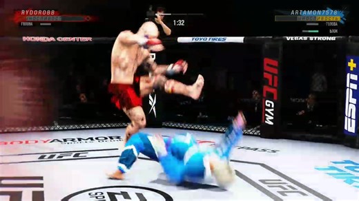 Knockout Highlights in UFC 4 Online Gameplay