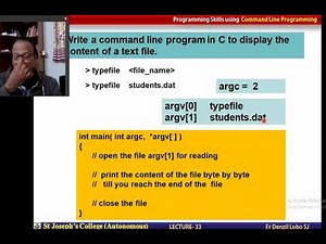 Programming in C L33 command line program. By Fr Denzil Lobo SJ
