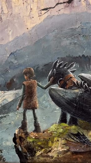 Upcycled Vintage Art by Heather Castles on Instagram: "“Thank you for nothing, you useless reptile.” —Hiccup Horrendous Haddock the Third This year marked the 15th anniversary of the original film, “How To Train Your Dragon.” I took my eldest daughter to see it in the theatre, she was just 2.5 years old at the time... and shortly after the film was released, my son was born, so it was a very special year for me! My favourite thing about the original films is the friendship between Hiccup & Tooth