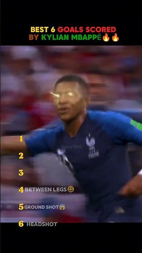 Kylian Mbappé Top 6 Goals ⚡ | Pure Pace & Finishing | #shorts #viralshorts