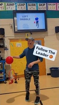 Basketball Ball Handling Skills in PE Class | Follow the Leader |