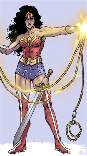 Wonder Woman magic lasso is glowing with energy.