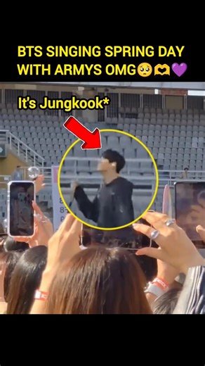 BTS SINGING SPRING DAY WITH ARMYS OMG🥺🫶 #bts #fypviralシ #shorts