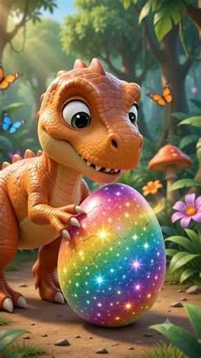 Baby T-Rex Found a Magic Rainbow Egg! 🌈🥚Episode 1 | Baby T-Rex Found a Magic Rainbow Egg!