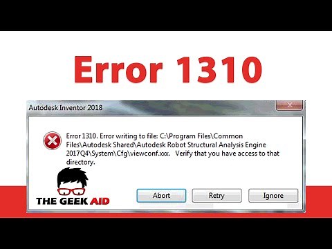 حل مشكلة Error 1310 Error writing to file Verify that you have access to that directory