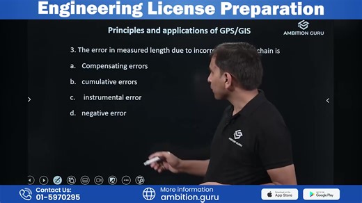 Civil Engineering License Preparation Topic - Surveying important MCQ आजै Engineering License Preparation (Civil) को तयारी कक्षामा भर्ना गरी परीक्षाको तयारी गर्नुहोस्। Engineering License Preparation (Civil) Rs 2,999/- नयाँ कक्षामा भर्नाको लागि: https://tny.ws/ovrfk1 For any queries, please call us at: ☎: 01-5970295 #OnlineClasses #AmbitionGuru #nec #engineeringlicense #civilengineering #civilexam | Entrance Preparation - Ambition Guru