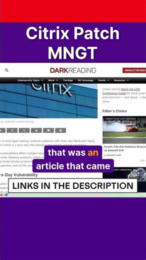 Citrix, Netscaler, ADC, and Gateway Patch Management #shorts