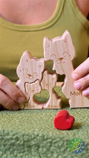 Diese Holzkatzen erzählen eine Familiengeschichte 🐾👨‍👩‍👧‍👦