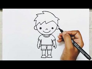 How to draw a little boy easy step-by-step| cortoon boy drawing easy| easy boy drawing| little boy