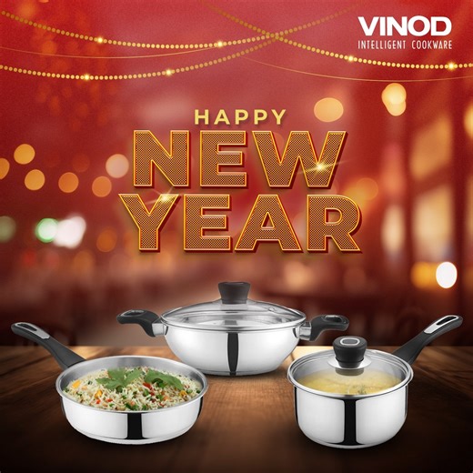 New Year’s Resolution: Cook more, eat better, and enjoy every bite! Cheers to a delicious 2025! #VinodIntelligentCookware #CookHealthyCookJaldi #intelligentcookingassistant #Cookware #Kitchenware #NewYear #2025 #NewYearsDay | Vinod Cookware