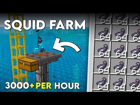 Easy Squid Farm Minecraft Java 26.1 – 3000+ Ink Sacs/Hour!