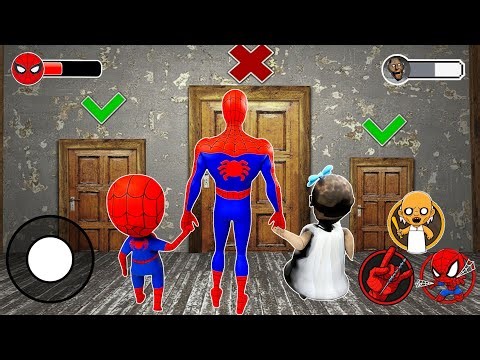 Playing as Spider Man Granny Baby vs Secret Door Challenge in Granny House - Funny Horror Animation