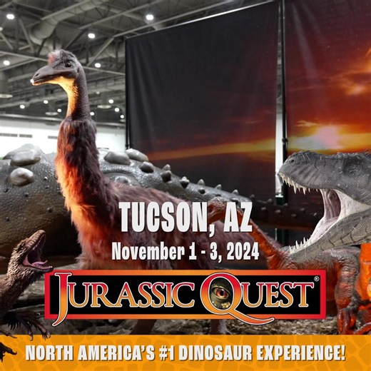 Make memories that are larger-than-life at Jurassic Quest in Tucson, AZ from November 1 - 3rd at Tucson Convention Center. 🦕Meet baby dinos 🔦Dig for fossils 🦖Experience one-of-a-kind dinosaur rides 💫Craft & play! 🚨Act fast–grab your tickets before they go extinct! 🚨 https://jurassicquest.shop/tucson-az *Attractions & Exhibits vary by show | Jurassic Quest