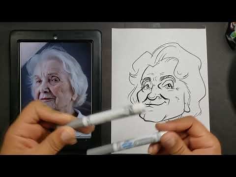 How to draw a Caricature of an elderly person (Women)